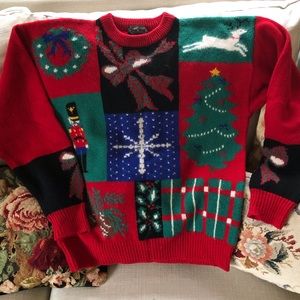 Hand Knit Christmas Sweater Wool